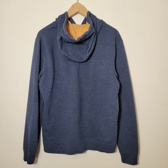 Marmot Mens Drawstring Hoodie Kangaroo Pocket Blue Tan Size Medium - Picture 3 of 12